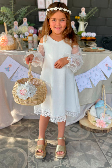 Vestido Niña Campbell sin hombro Baby