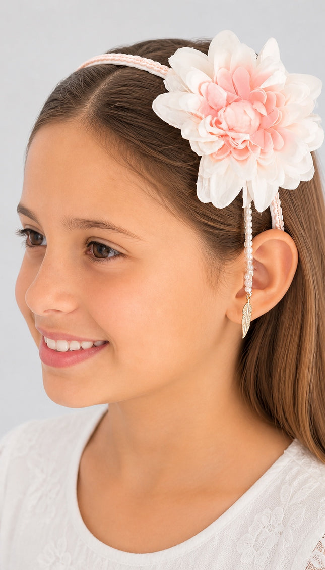 Cintillo de Flores y charms para Niña (Flor cruda)