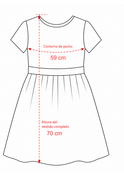 Vestido Petite Sara Rosa (59 cm contorno)
