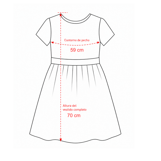Vestido Petite Sara Rosa (59 cm contorno)