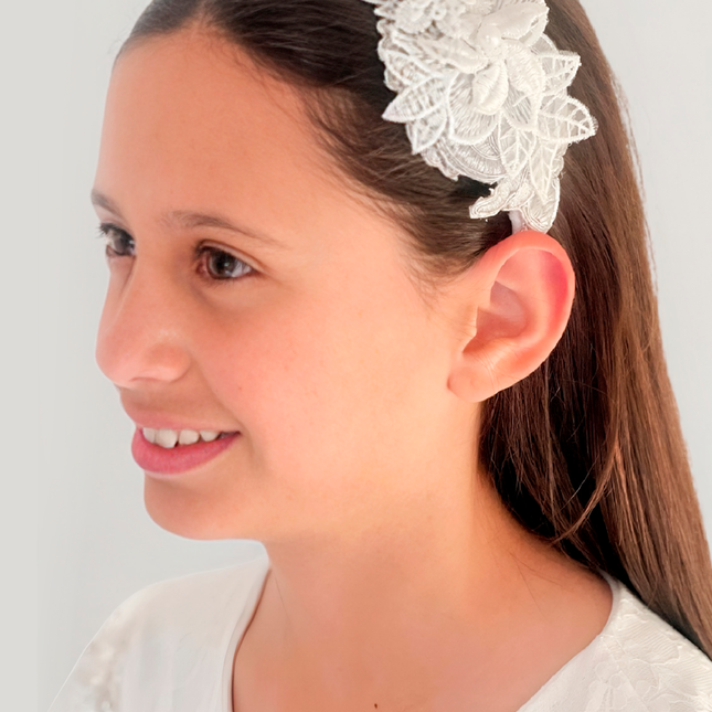 Cintillo de Flores y charms para Niña (Toque plata)