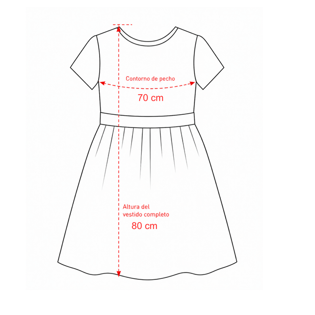 Vestido Grace Sara Kay Blanco plata (70 cm contorno)