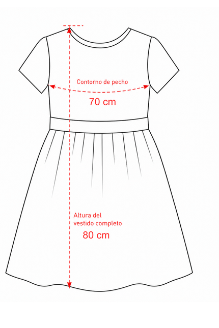 Vestido Grace Sara Kay Blanco (70 cm contorno)