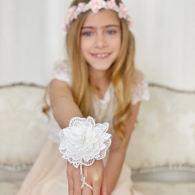 Pulsera de Flor y perlas Hippie Chic