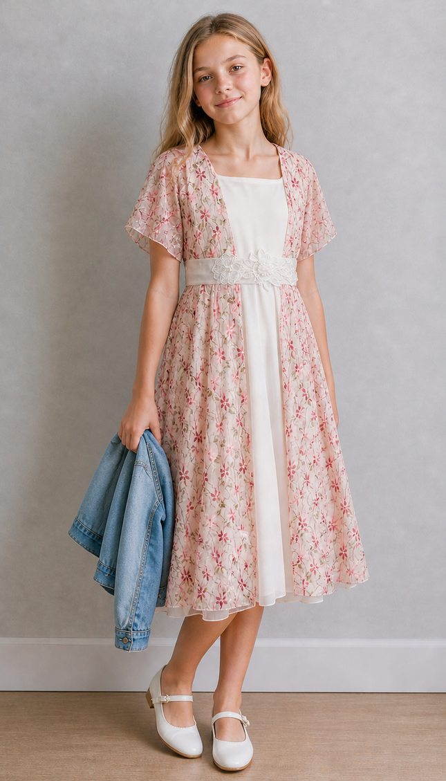 Vestido Junior Gala Flores (78 cm contorno)