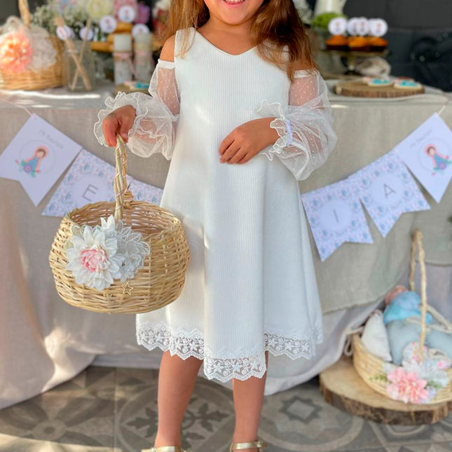 Vestido Niña Campbell sin hombro Baby