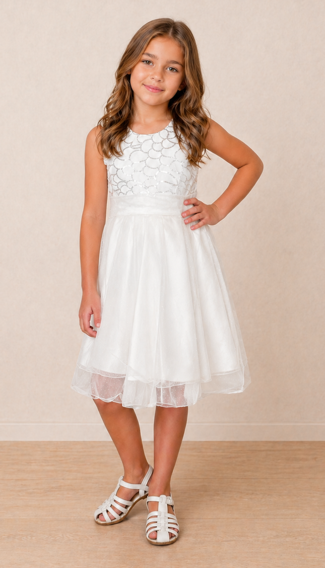 Vestido Grace Sara Kay Blanco plata (70 cm contorno)