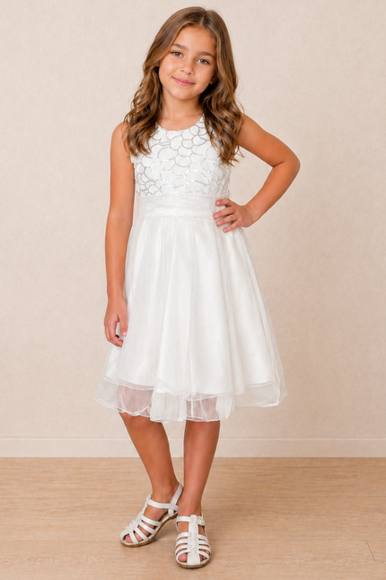Vestido Grace Sara Kay Blanco plata (70 cm contorno)