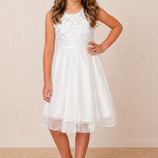 Vestido Grace Sara Kay Blanco plata (70 cm contorno)