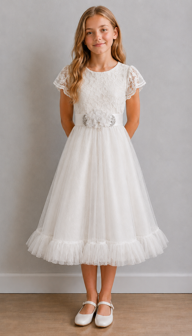 Vestido Junior Patricia Plata (80 cm contorno)