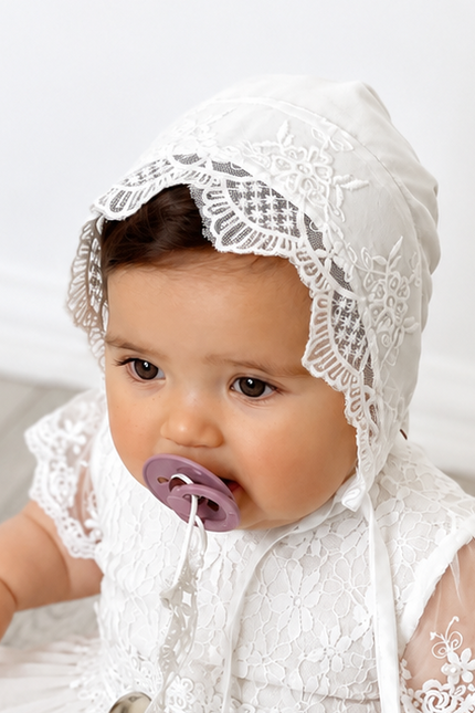 Gorrito de Bautizo Encaje Amelie