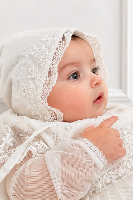 Gorrito de Bautizo Encaje  Chloe