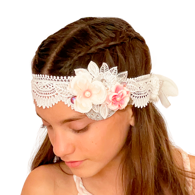 Cintillo hippie doble flor