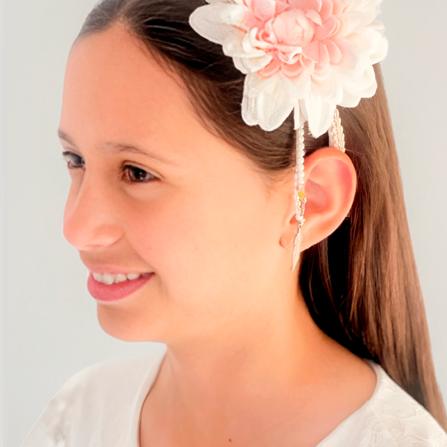 Cintillo de Flores y charms para Niña (Flor cruda)