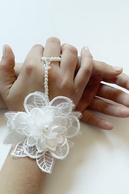 Pulsera de Flor y perlas Hippie Chic