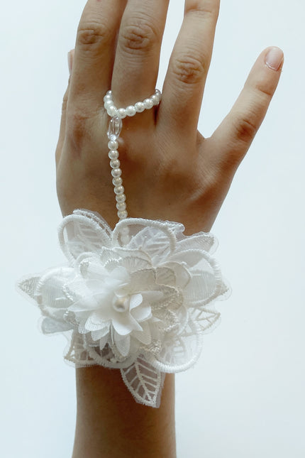 Pulsera de Flor y perlas Hippie Chic