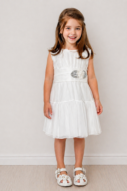 Vestido Petite Simona Blanco Plata (62 cm contorno)