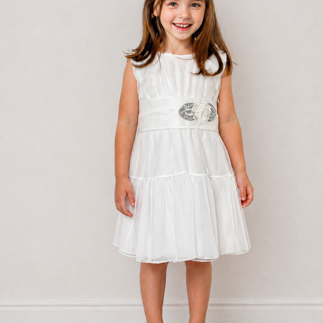 Vestido Petite Simona Blanco Plata (62 cm contorno)
