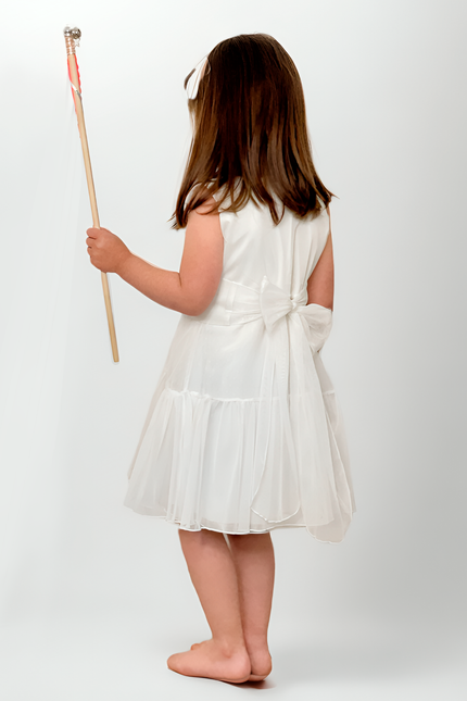 Vestido Niña Simona Blanco Plata Baby