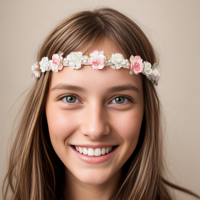 Coronita de Primera Comunión flor y perla